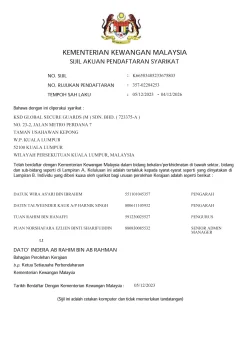 SIJIL AKAUN PENDAFTARAN SYARIKAT 2023-2026