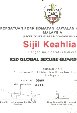 SIJIL KEAHLIAN PPPKM 2018